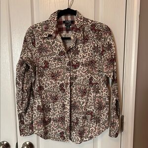 Women’s Chaps No Iron Paisley Button Up Shirt